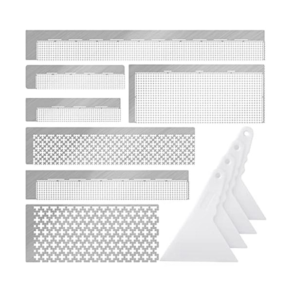 XJ-1sett Linjal Rustfritt Stål Mesh Linjal 216 400 520 599 699 800 1020 Blankt Rutenett 5d Diamantkunst Linjal