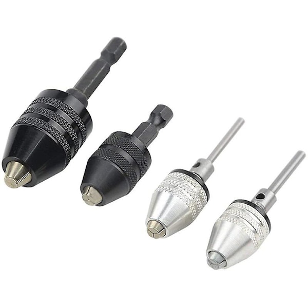 XJ-4 st Borrchuck Snabbväxlingsadapter Mini 3-backars Borrchuck Skruvmejseladapter Elektrisk Borr Con