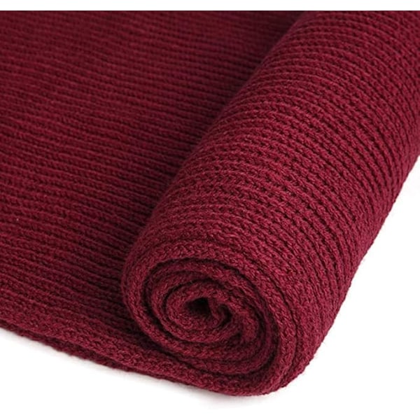 XJ-Varmt skjerf for høst og vinter, unisex ensfarget vinterhalsduk i garn