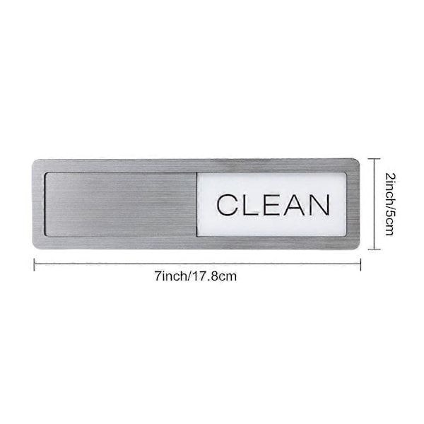 Ren Smutsig Diskmaskinsmagnet Lätt att Glida Stark Magnet Skylt Kök Ren Smutsig Skylt för Hem Restauranger Diskmaskin Silver