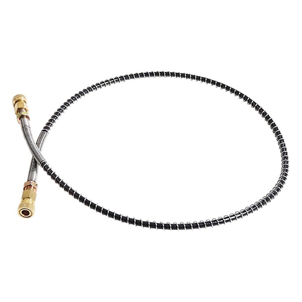 Korkeapaineletku jousikääreellä, 100 cm pitkä PCP-pneumaattinen ilmantäyttöpumppu, nailon, musta letku