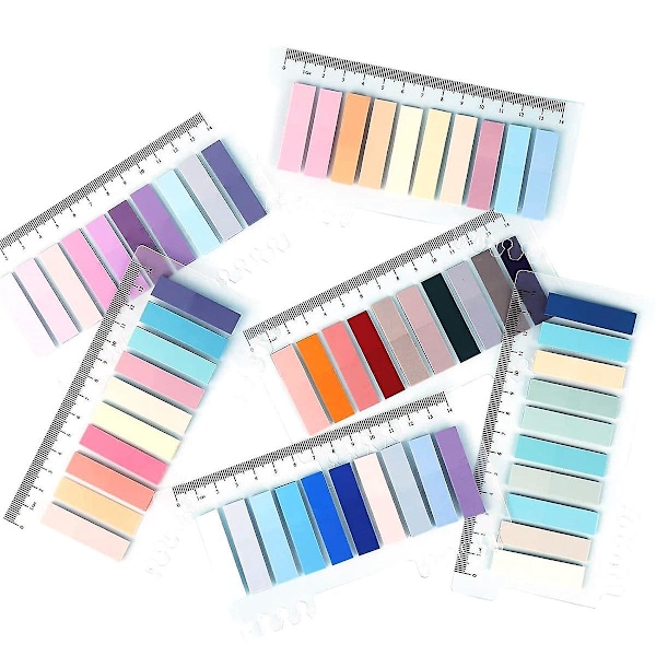 XJ-60 Farger Skrivbare Morandi Sticky Tabs, Flyttbare Farge Sidemarkører - Transparent Sticky Note
