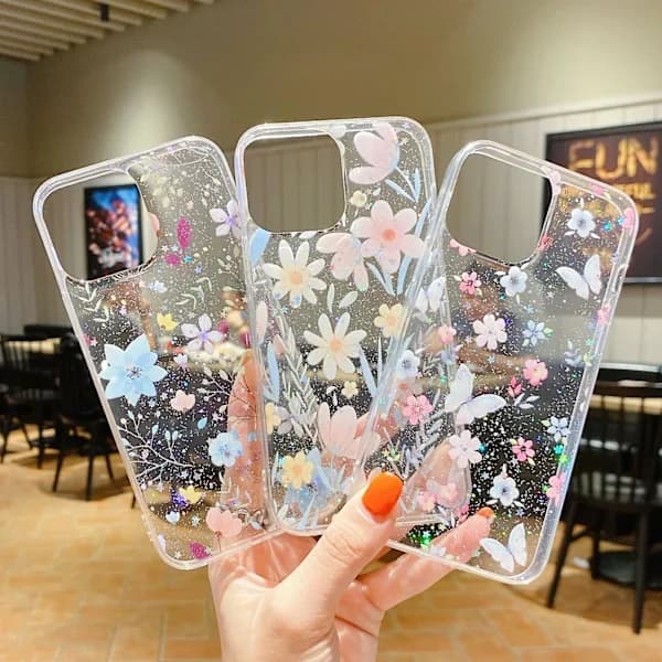 Blomstrete Epoxy TPU Telefondeksel for iPhone 13