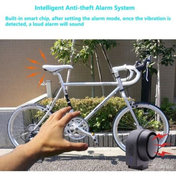 Smart Anti-tyveri Alarmsystem: Alarmer med Fjernbetjening, 115dB USB-C Genopladelig og Vandtæt, Sikkerhedsbeskyttelse til Cykel, Motorcykel, E-Bi