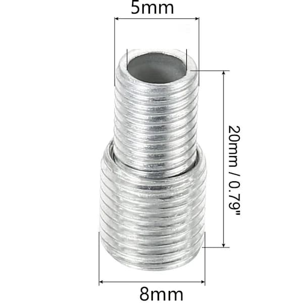 6 stk. omstillingsskrue i rustfrit stål, variabel diameter, 6 stk.