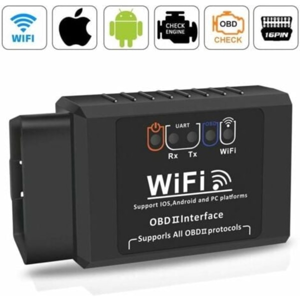 OBD2 Diagnostikverktyg Bil, Diagnostik Bil WiFi OBD Adapter Felkodsläsare Multimärke elm327 Diagnostikverktyg Motorsystem