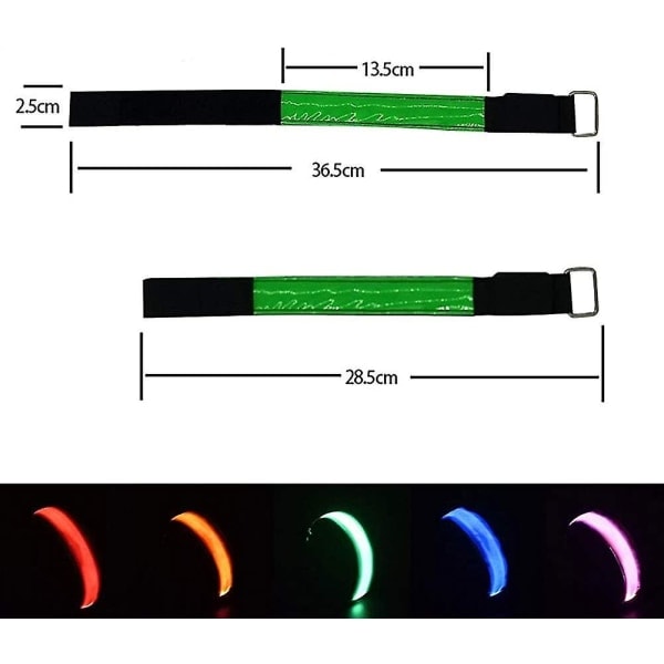 4 st Uppladdningsbara LED Armband Blinkande Reflexarmband LED-remsor Säkerhetsljus