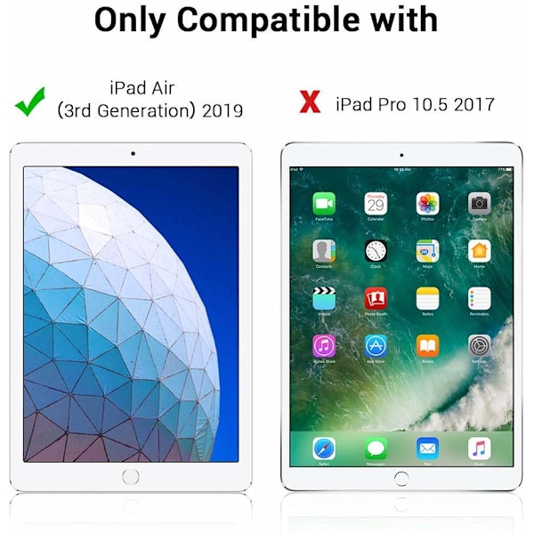 XJ-Smart Kotelo yhteensopiva iPad Air 3 10,5\"\" sukupolven Smart Case -kannen kanssa Läpinäkyvä Mattapintainen Magneettinen Takakotelo - Kaikki ruusukulta