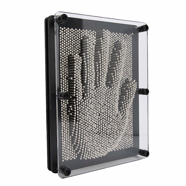 XJ-3D Klon Pin Art Leketøy Håndform Metallbrett Håndavtrykk Nål Leketøy Gave Hjemme Kontor Skrivebordsdekorasjon Ornament (S)