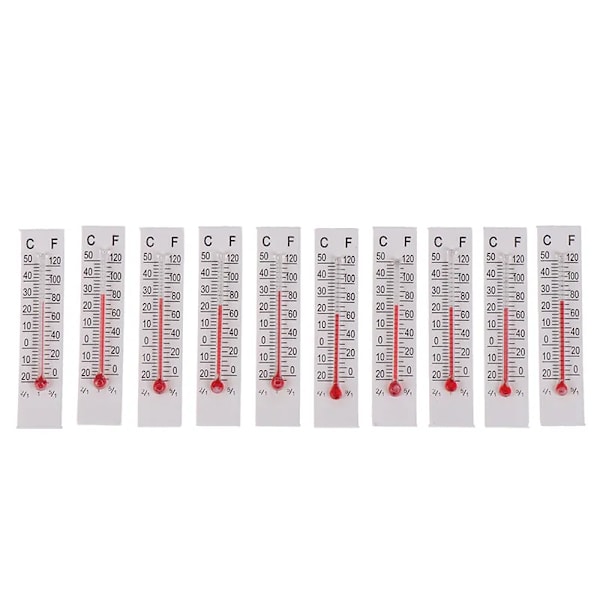 10 st 5cmX1.1cm Miniatyr Papperskartong Termometer Inomhus -20-50 Celsius