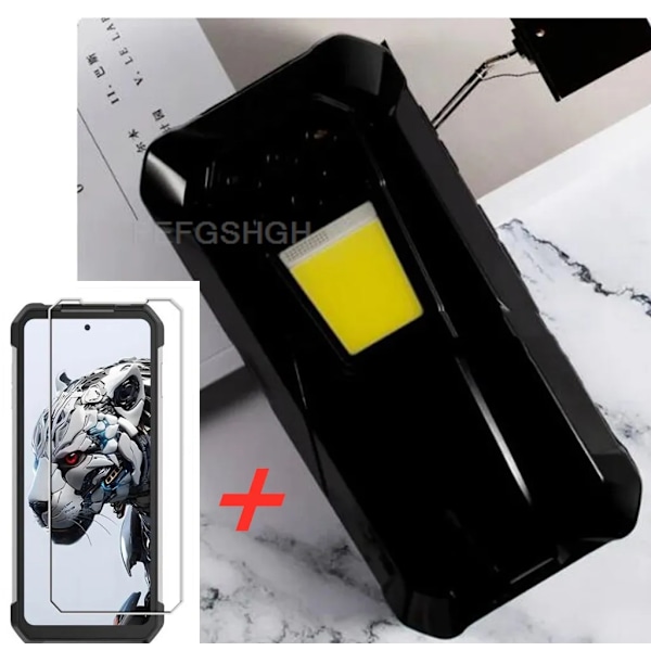 Skyddsglas för Unihertz 8849 Tank 3 Pro 6.79\" Fodral Silikon Genomskinligt Skal för Unihertz 8849 Tank 3 Härdat Glas