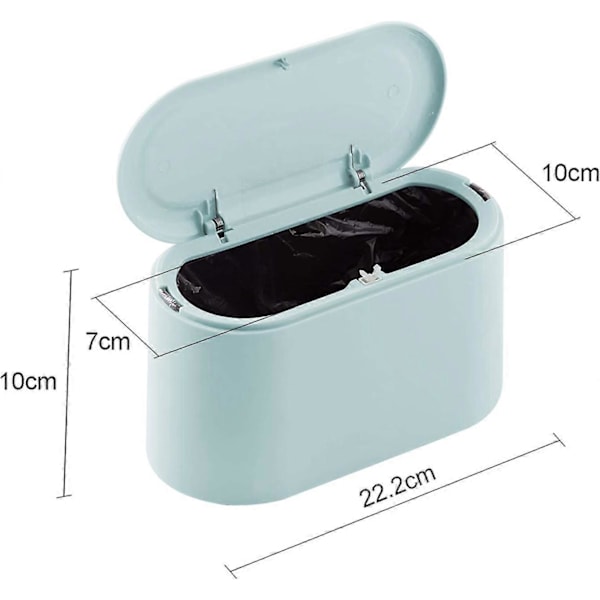 XJ-Office Desk Trash Can, plast soptunna med lock