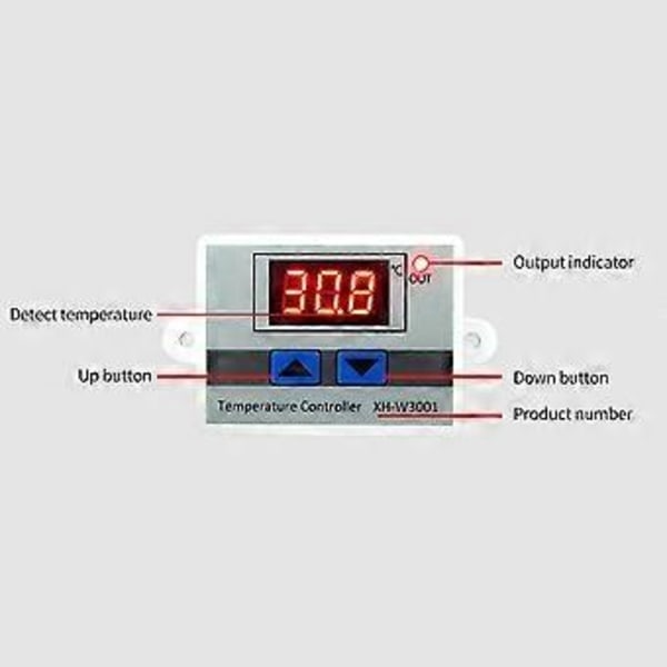 Digital Temperaturkontroller Display Termostat Kontrollbrytare och Termistorsensorer Temperaturprob (220V 1500W)