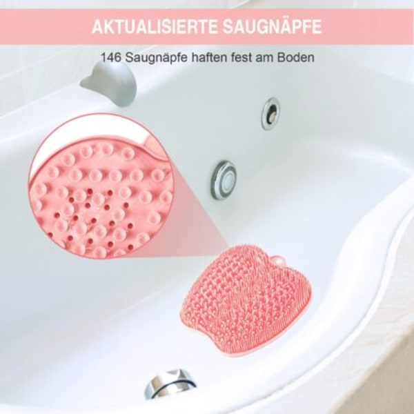Pink Stor Fodbruserbørste, Eksfolierende Fodskrubber, Eksfoliering, Fodmassager, Fremmer Fodcirkulation, Lindrer Fodtræthed, Udstyret med