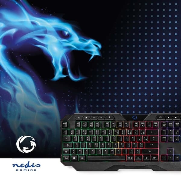 XJ-Kablet Gaming Tastatur | USB Type-A | Membrantaster | LED | AZERTY | FR Layout | USB strøm | Strømkabellængde: 1.30 m | Multimedia