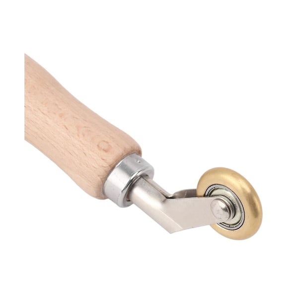 XJ-40mm Tapetrulle Skjøterulle Stål, Trehåndtak Silikon Skjøterulle Dobbel Bruk Messinghjul For