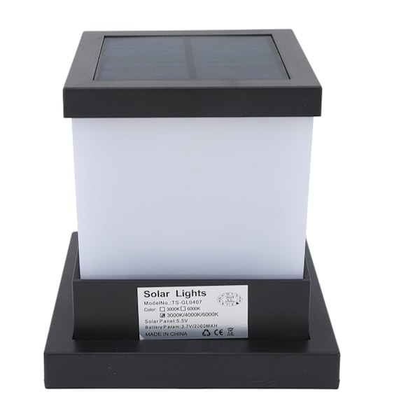 XJ-Utendørs Vanntett Solcelle Stolpelys LED Solcellelampe Stolpelys Dekorativ Hage Landskapslampe 3 Fargetemperatur 3000K 4000K 6000K  (ZYH)