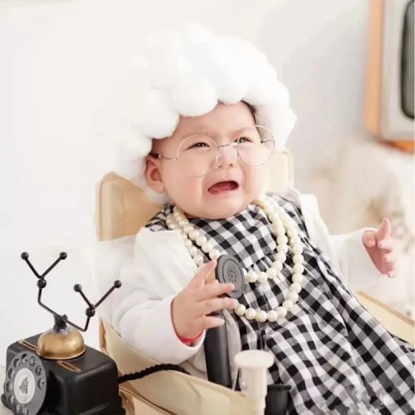 Morsomt Baby Fotografering Rekvisitt Kostyme Spedbarn Jenter Cosplay Bestemor Klær Antrekk P31B