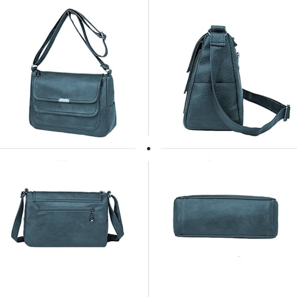 XJ-Dame Crossbody Tasker, PU Læder Messenger Taske med Justerbar Rem, Vandtæt Håndtaske til Rejser, Shopping, Arbejde, Daglig Br