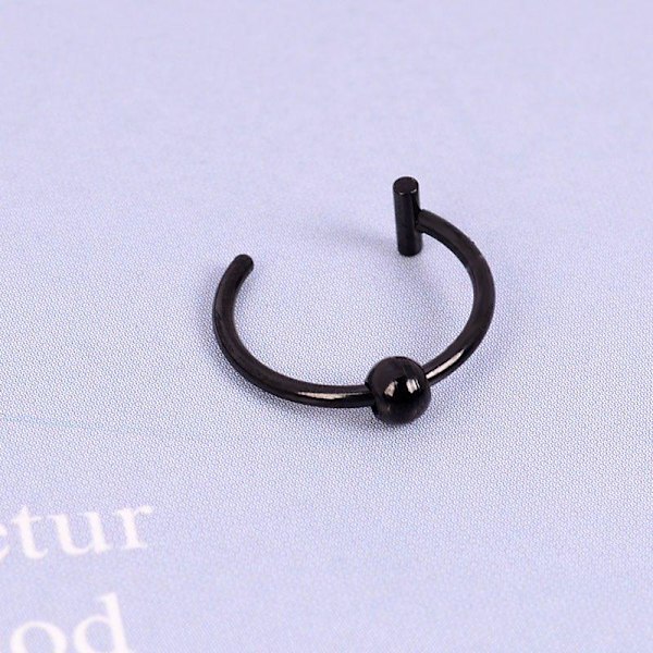 XJ-Fakepiercing i Rostfritt Stål - 8 mm - Svart