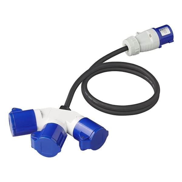 XJ-CEE 3-vejs splitter 16A 150cm 3x2,5mm²