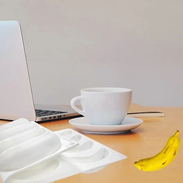 12-delt Bananformet Bakeform, Kreativ Silikonform, 3D Fruktform