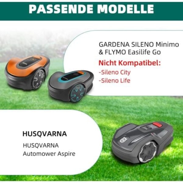 Justerbart knivdæk til robotplæneklipper til 6 knive, roterende dæk til robotplæneklipper kompatibel med GARDENA SILENO Minimo, FLYMO Easilife G
