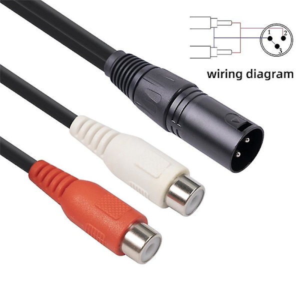 XJ-Xlr Till Rca Y Splitter Kabel 3 Pin Xlr Hane Till 2rca Hona Förstärkare Mixning Kontakt Av Kabel Xlr Till Dua