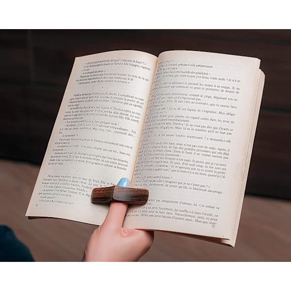 Book Page Holder - (Medium - 22mm) Natural Walnut Thumb, Handmade