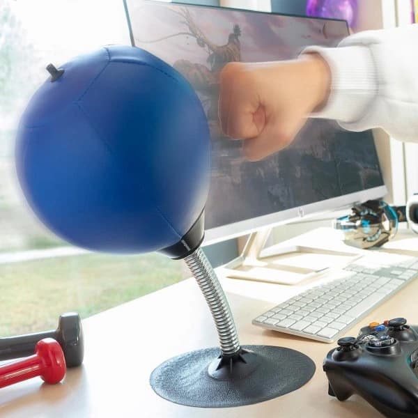 Bokseball for skrivebord, blå