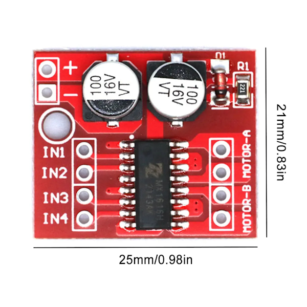 1-20 STK. MX1508 DC Motor Driver Modul 2V-10V 1.5A 2-vejs Reverserende PWM Hastighed Dobbelt H Bro Stepper Motor Driver Board L298N