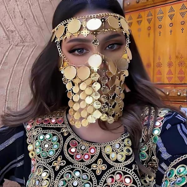 Mavedans Metal Ansigtskæde Smykker Slør Cosplay Maske Maskerade Tilbehør til Kvinder