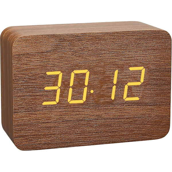 Tfa Dostmann Design Radiostyrd väckarklocka i träimitation Clocco, 60.2549.08, Plast, Brun/orange[C]