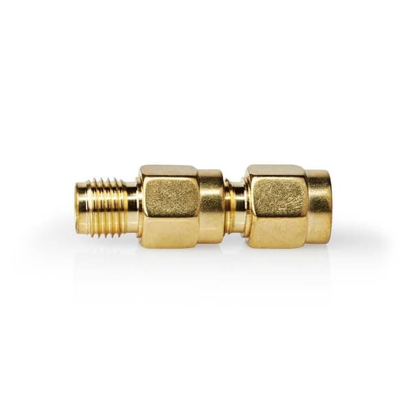XJ-SMA Adapter | SMA Han Reverse Polaritet | SMA Hun | Guldbelagt | 50 Ohm | Lige | Kobber | Guld | 2 stk. | Æske
