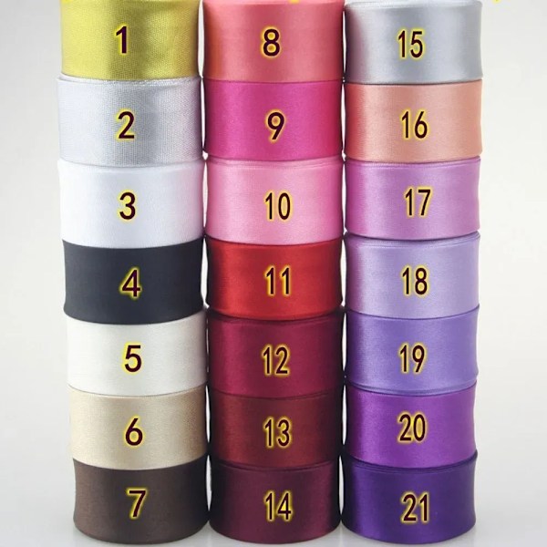 25 mm (1\") satin blank stryget enkeltfoldet polyester skråbånd borddug beklædningsgenstand quilt håndværk sy tilbehør
