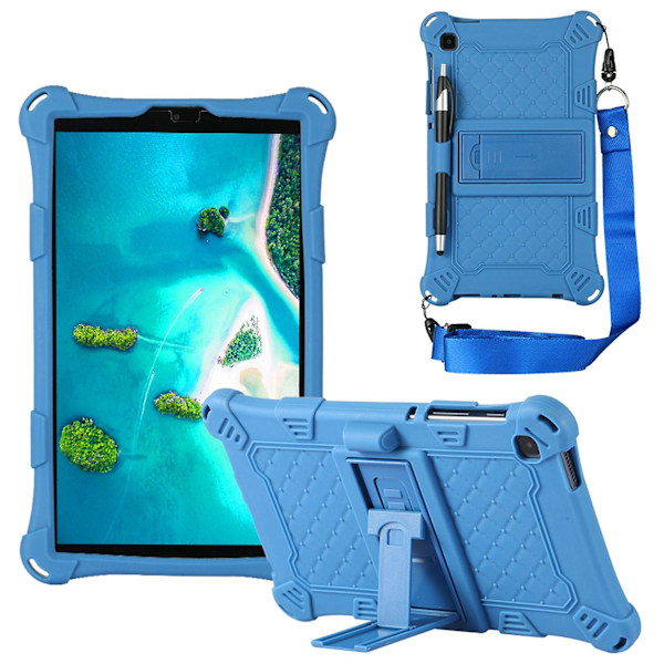 XJ-Silikone Etui Til Tab A7 Lite 8.7 Tommer 2021 T220 T225 Tablet Etui Tablet Stand Med Pen Og Rem