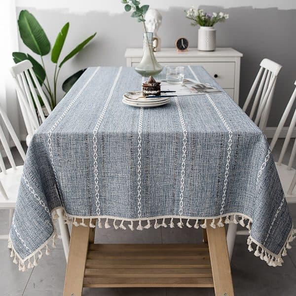 Rektangulær duk i bomull og lin, rektangulære duker grå Gray 110x110cm