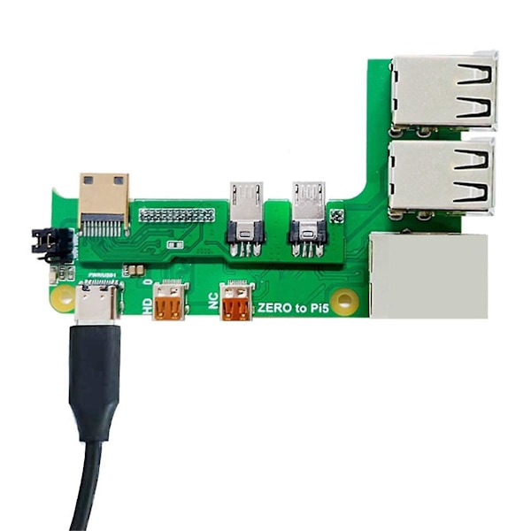 XJ-For Zero 2w - Pi5 -laajennuskortti Zero - Pi5 -liitäntäsovitin Zero Usb Hub Rj45 Hat
