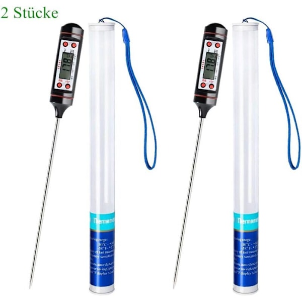 XJ-2 stk Kjøkkentermometer Universal Husholdningstermometer Kjøkkentermometer Kjøtttermometer, Lesbar 50°C - 300°C, °C / °F Vekslebar