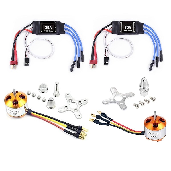 XJ-2pakke 2212 1400kv/2200kv Børsteløs Outrunner Motor Med Feste 10t/6t+30a Esc For Rc Fly Quadco
