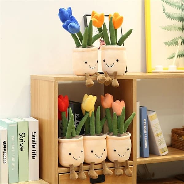 33 cm naturtro tulipanplanter Plyslegetøj gul