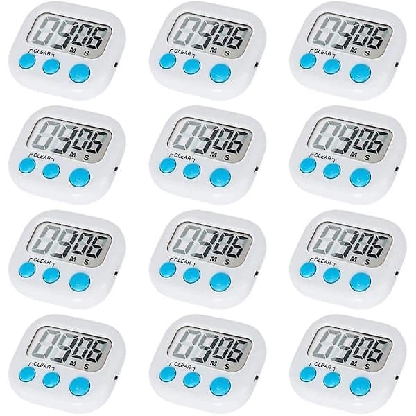 12-pack Digital Kökstimer med På/Av-knapp, Högt Alarm[pl]