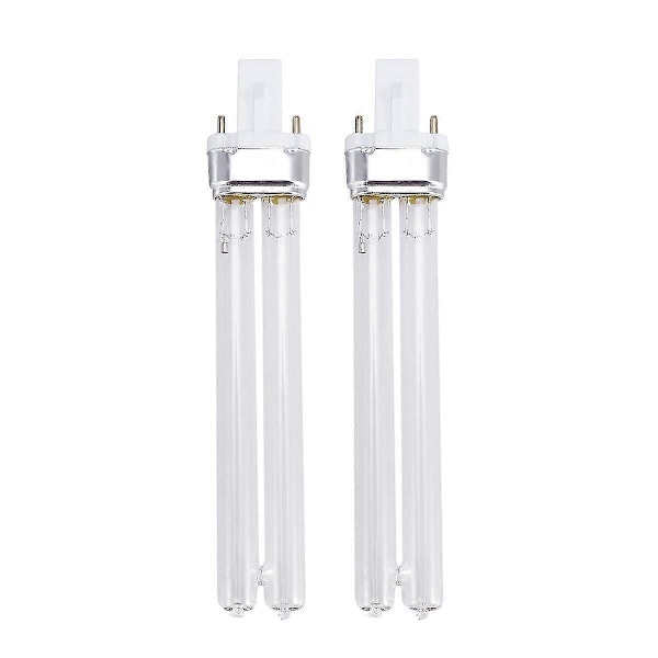 2 stk 11W Ultraviolet UV Desinfektionslampe UV Steriliseringslamper Til Sterilisator Akvarium (G23 Lampesokkel) Som Vist