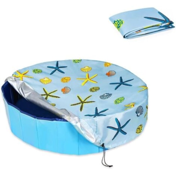 Rund hopfällbar poolöverdrag för hund 16020cm vattentät PVC-beläggning och UV-skydd, läckagesäker, tvättbar, badtillbehör för barn