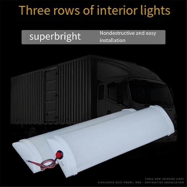 XJ-12-80v 72led Bil Indvendig Lys Strip Bar Loft Læse Dome Belysning Lampe Til Skab Rv Trailer