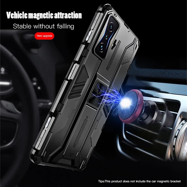 KEYSION Stötsäkert Armor Skal för Xiaomi POCO F4 GT F4 5G F3 GT Silikon + PC Ställ Telefonfodral för Redmi K50 Gaming K40 Pro