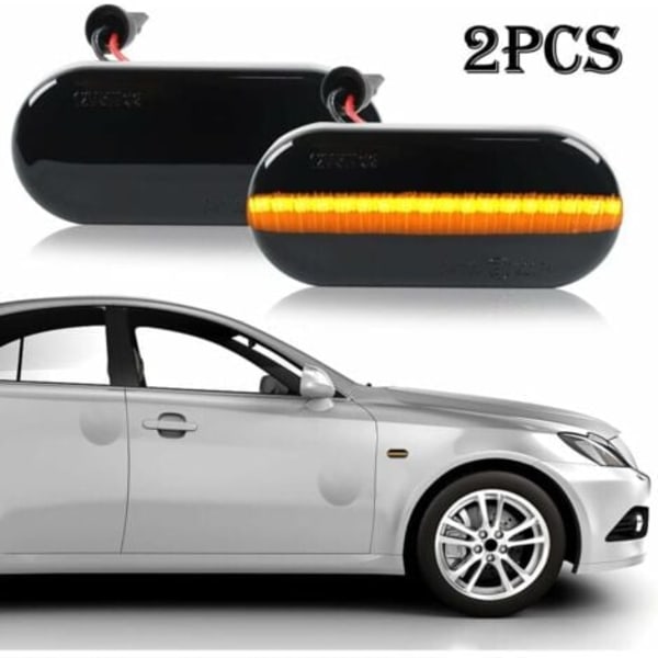 Sett med 2 dynamiske blinklys, LED sideblinklys, for Golf 3, Polo, VW, T5, Sharan, Passat 14805294