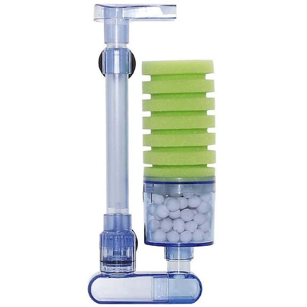 XJ-Akvariefilter, ultra stille akvarie biokjemisk svampfilter fisketank luftpumpe Betta yngel akvarium