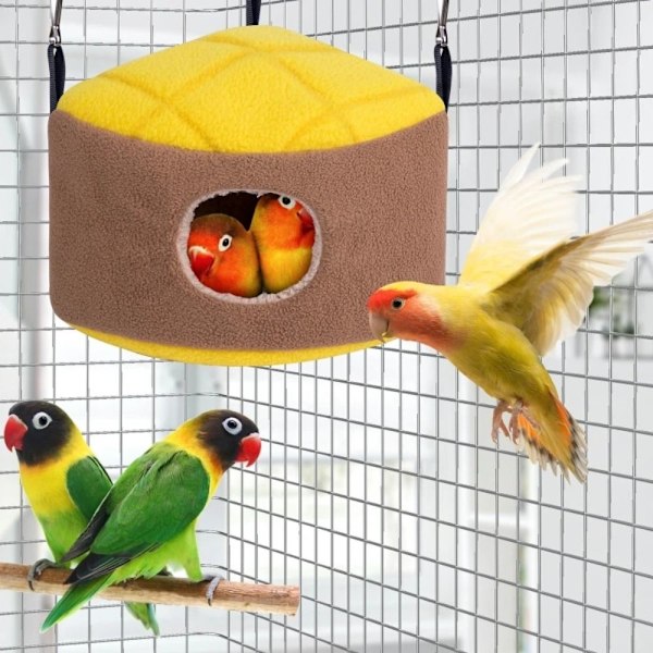 XJ-Lintuhäkin tarvikkeet, lämmin ja pehmeä linnunpesä koukuilla, riippuva lintujen riippumatto, paksu papukaijapesä, neitokakadut, undulaatit, lemmenlinnut