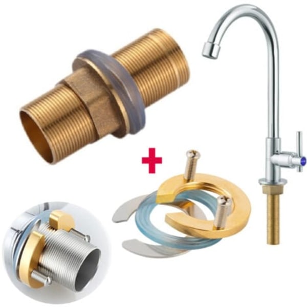 Reparationssats för kran, mässingsgänga fästtillbehörssats för kranreparation (M32-60mm)